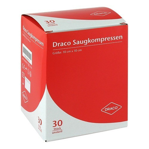 SAUGKOMPRESSEN unsteril 10x10 cm Draco