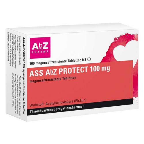 ASS AbZ Protect 100 mg magensaftresistent Tabletten.