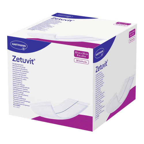 ZETUVIT Saugkompressen unsteril 20x20 cm