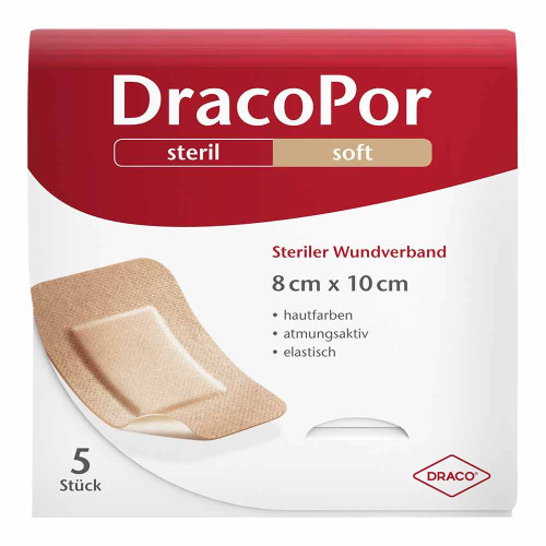 DRACOPOR Wundverband 8x10 cm steril hautfarben