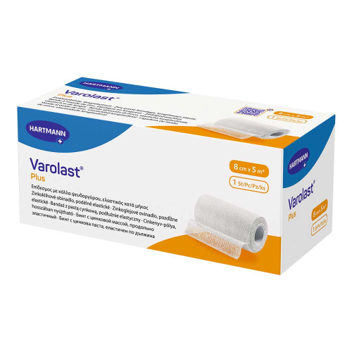 VAROLAST Plus Zinkleimbinde 8 cmx5 m
