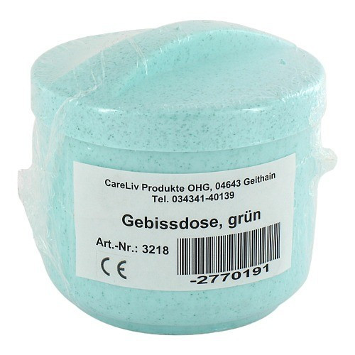 GEBISSDOSE mit Einsatz u.Deckel gr&uuml;n