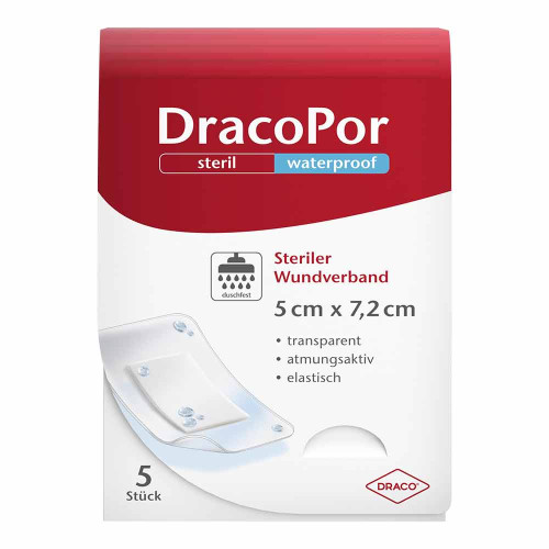 DRACOPOR waterproof Wundverband 5x7,2 cm steril