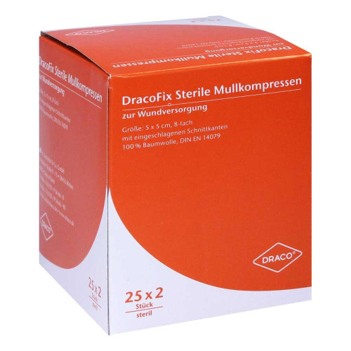 DRACOFIX PEEL Kompressen 5x5 cm steril 8fach