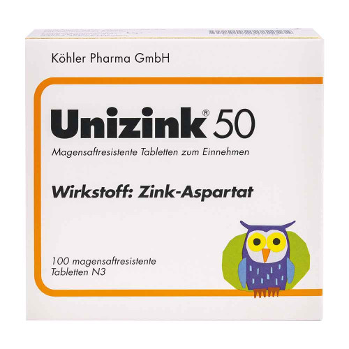 UNIZINK 50 magensaftresistente Tabletten