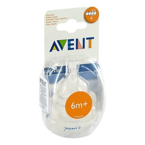AVENT Sauger Airflex 4-Loch 2x schnell.Nahr.