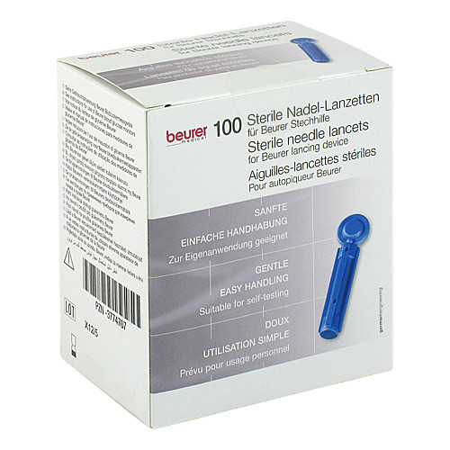 BEURER Nadellanzetten steril 28 G blau