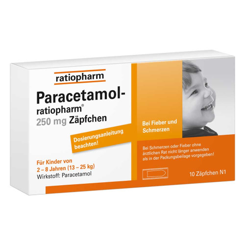PARACETAMOL-ratiopharm 250 mg Z&auml;pfchen