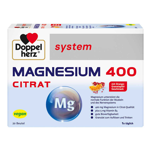 DOPPELHERZ Magnesium 400 Citrat system Granulat