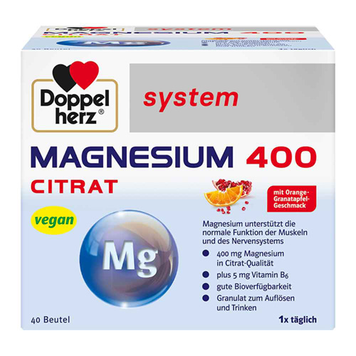 DOPPELHERZ Magnesium 400 Citrat system Granulat