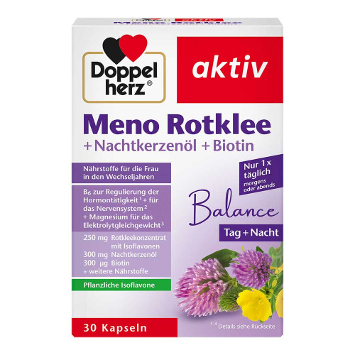 DOPPELHERZ Meno Rotklee+Nachtkerzen&ouml;l+Biotin Kapseln