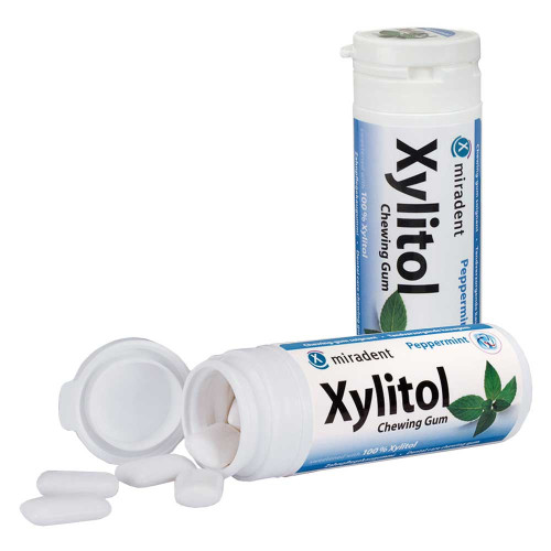 MIRADENT Xylitol Chewing Gum Minze
