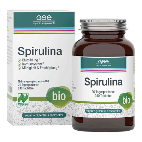 GSE Spirulina 500 mg Bio Naturland Tabletten