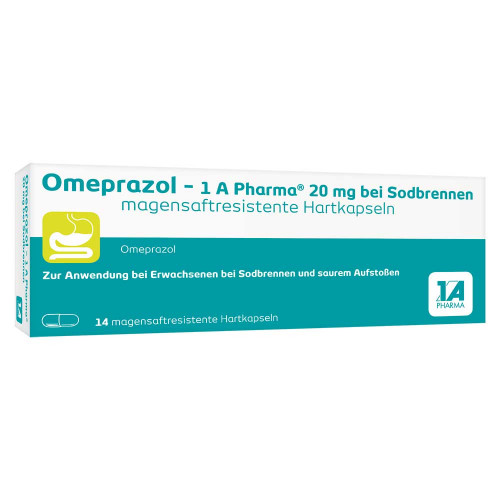 OMEPRAZOL-1A Pharma 20 mg bei Sodbrennen HKM