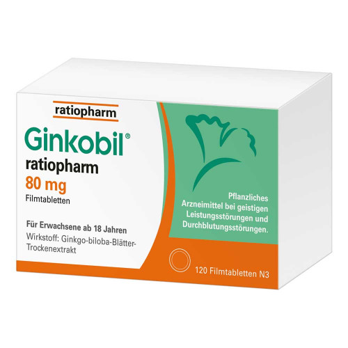 Ginkobil ratiopharm 80mg mit Ginkgo biloba