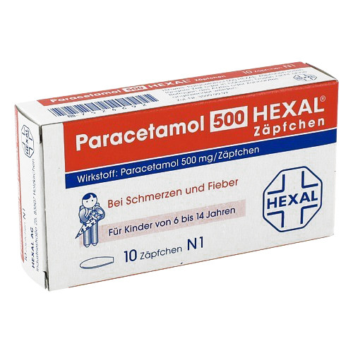 PARACETAMOL 500 mg HEXAL Z&auml;pfchen