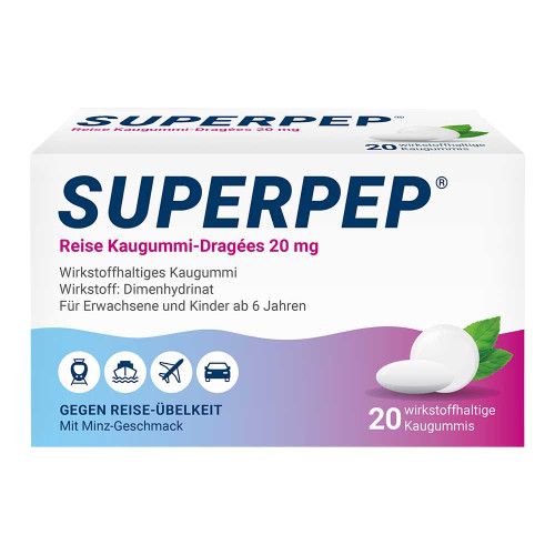 SUPERPEP Reise Kaugummi Dragees 20 mg