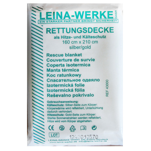 LEINA Rettungsdecke 160x210 cm gold/silber