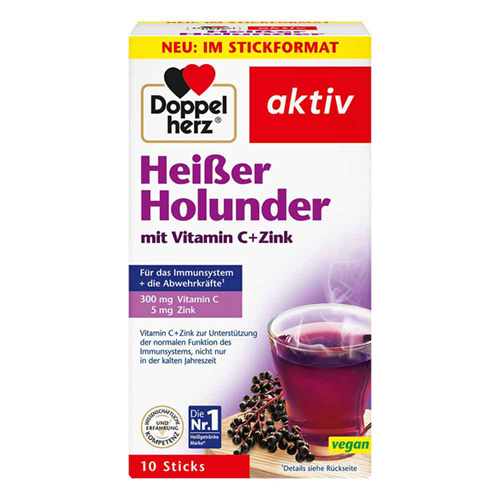 DOPPELHERZ hei&szlig;er Holunder m.Vit.C+Zink Granulat