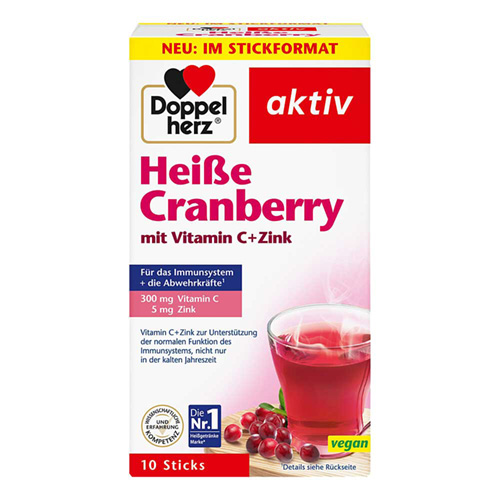 DOPPELHERZ hei&szlig;e Cranberry m.Vit.C+Zink Granulat