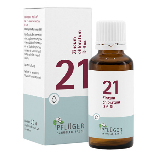 BIOCHEMIE Pfl&uuml;ger 21 Zincum chloratum D 6 Tropfen