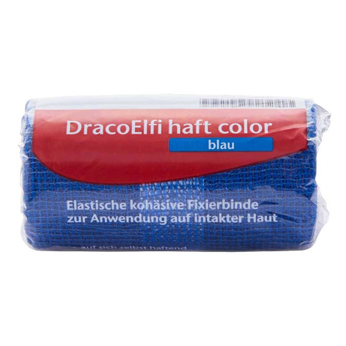 DRACOELFI haft color elast.Fixierb.6 cmx4 m blau