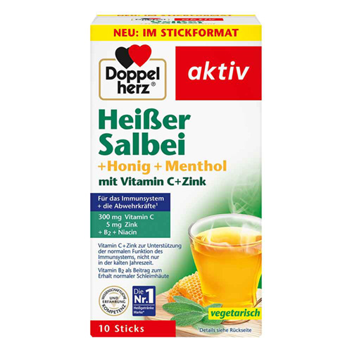 DOPPELHERZ hei&szlig;er Salbei+Honig+Menthol Granulat