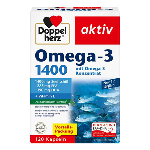 DOPPELHERZ Omega-3 1.400 Kapseln