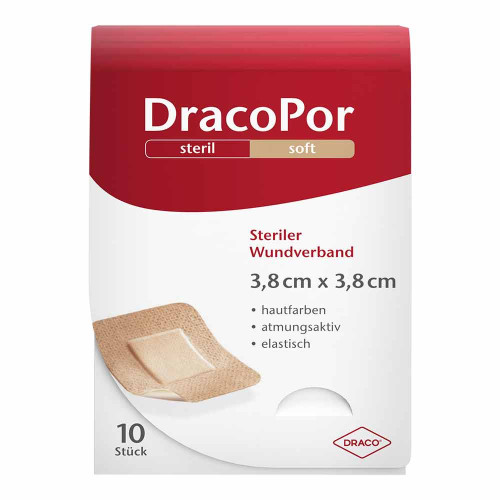DRACOPOR Wundverband 3,8x3,8 cm steril hautfarben