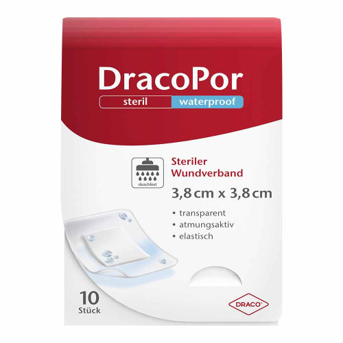 DRACOPOR waterproof Wundverband 3,8x3,8 cm steril