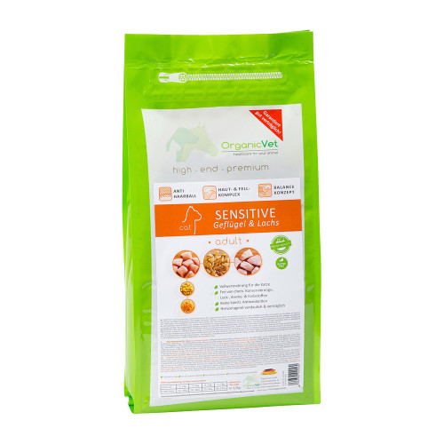ORGANICVET Katze Trockennahrung SENSITIVE Gefl.&L.