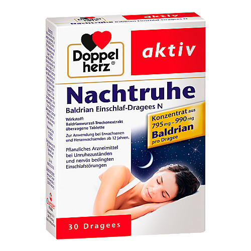 DOPPELHERZ Nachtruhe Baldrian Einschlaf-Dragees N