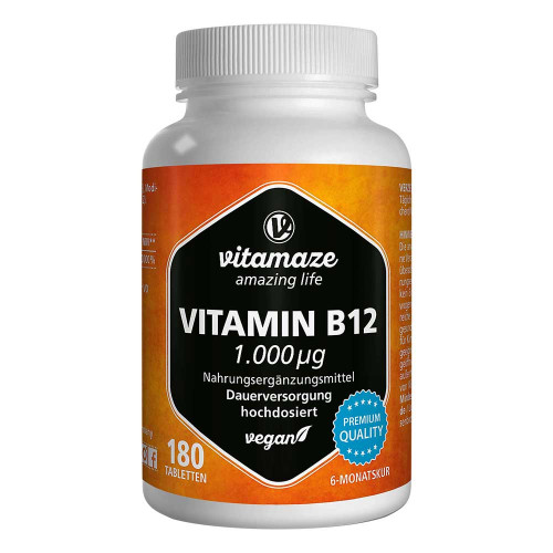 VITAMIN B12 1000 &mu;g hochdosiert vegan Tabletten