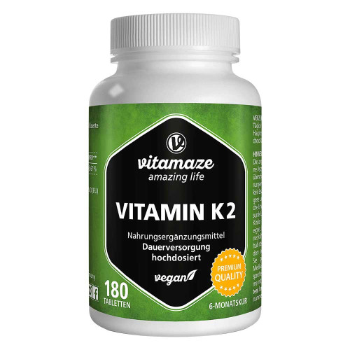 VITAMIN K2 200 &mu;g hochdosiert vegan Tabletten
