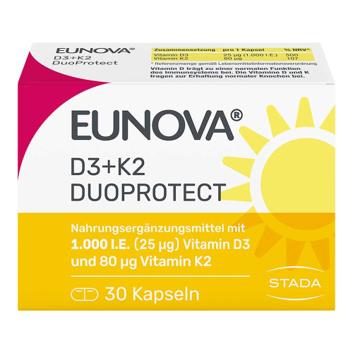 EUNOVA DuoProtect D3+K2 1000 I.E./80 &mu;g Kapseln