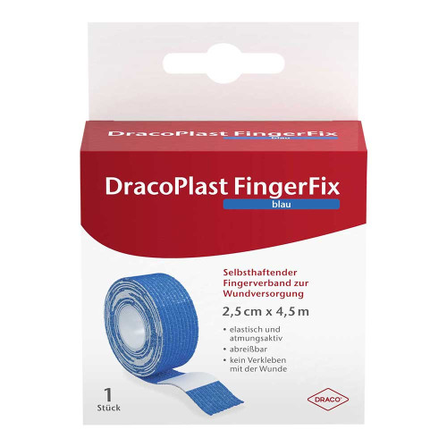 DRACOPLAST FingerFix 2,5 cmx4,5 m m.Wundk.blau