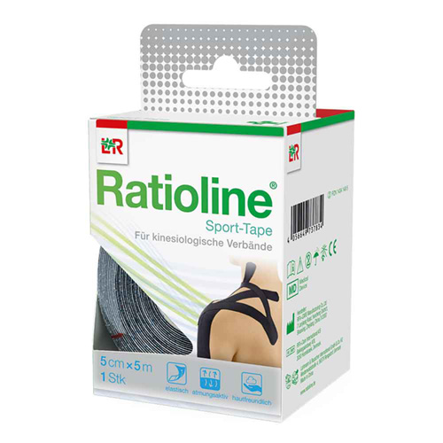 RATIOLINE Sport-Tape 5 cmx5 m schwarz