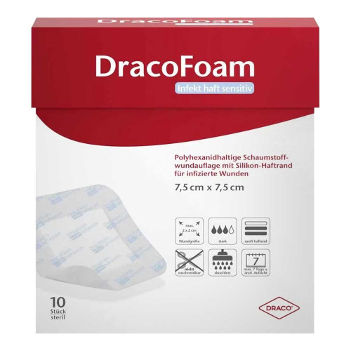 DRACOFOAM Infekt haft sensitiv Wundauf.10x10 cm