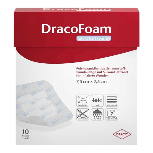DRACOFOAM Infekt haft sensitiv Wundauf.12,5x12,5cm