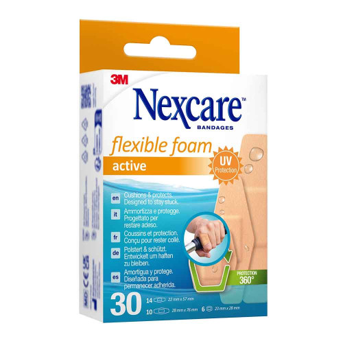 NEXCARE flexible foam active Strips 3 Gr&ouml;&szlig;en