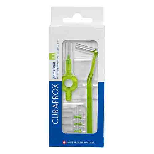 Curaprox Interdental Set Cps 011 mm gr&uuml;n 5 B&uuml;rstchen + 2 St Halter