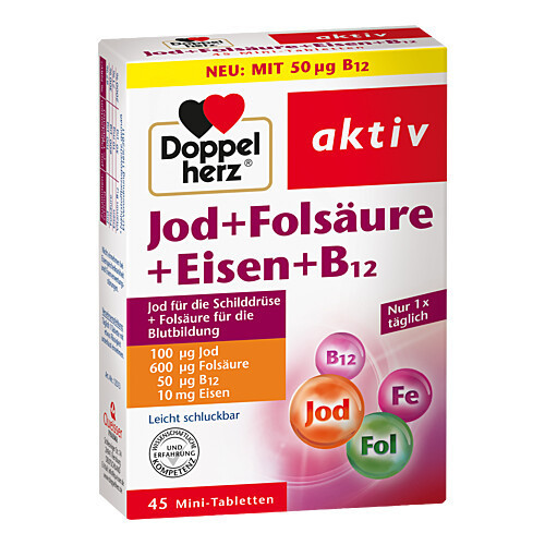 DOPPELHERZ Jod+Fols&auml;ure+Eisen+B12 Tabletten