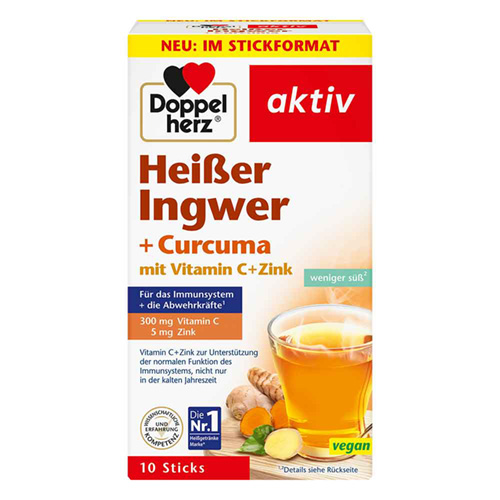 DOPPELHERZ hei&szlig;er Ingwer+Curcuma Beutel