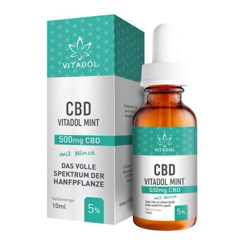 CBD 5% Bio Hanfextrakt &Ouml;l Vitadol mint