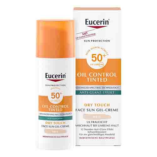 EUCERIN Sun Oil Control tinted Creme LSF 50+ hell