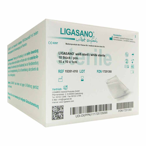 LIGASANO wei&szlig; Verband 1x10x15 cm steril