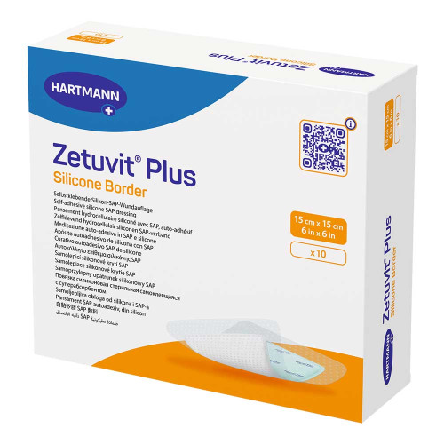 ZETUVIT Plus Silicone Border steril 15x15 cm