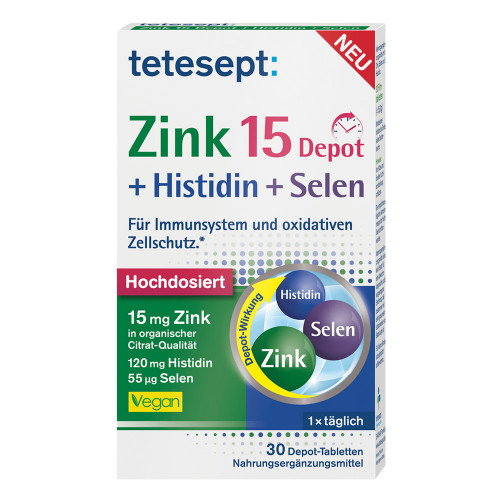 TETESEPT Zink 15 Depot+Histidin+Selen Filmtabl.