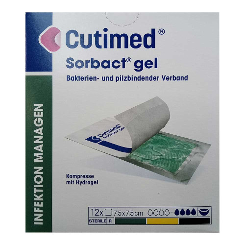 CUTIMED Sorbact Gel Kompressen 7,5x7,5 cm