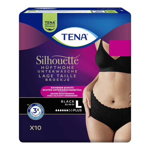 TENA SILHOUETTE plus L black Inkontinenz Pants